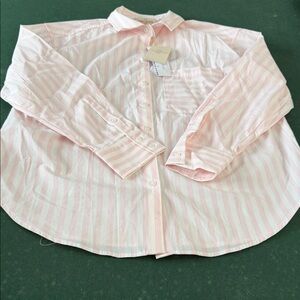 Classic Pink Striped Kids Button-Down Shirt